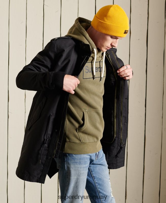 uy Superdry hombres parka premium militar gris oscuro DT2N8Z4576 ropa