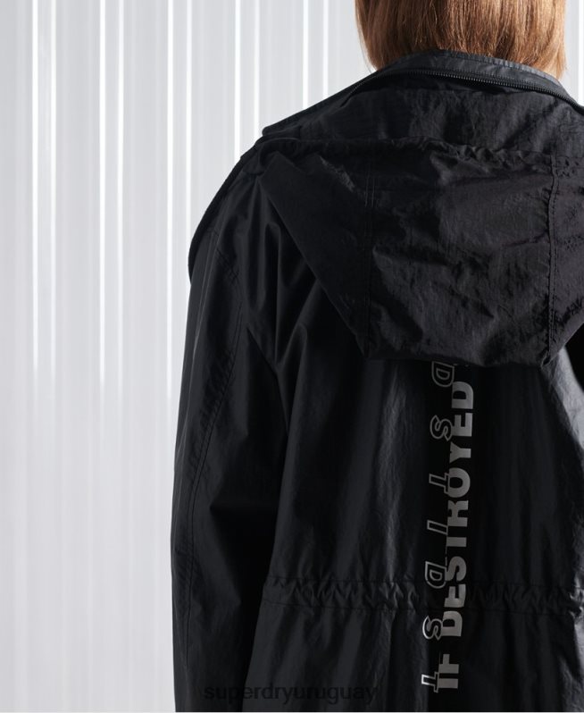 uy Superdry hombres parka sdx freya de edición limitada negro DT2N8Z5552 ropa
