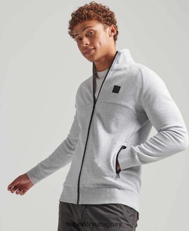 uy Superdry hombres parte superior de la pista de tecnología gris DT2N8Z5096 ropa