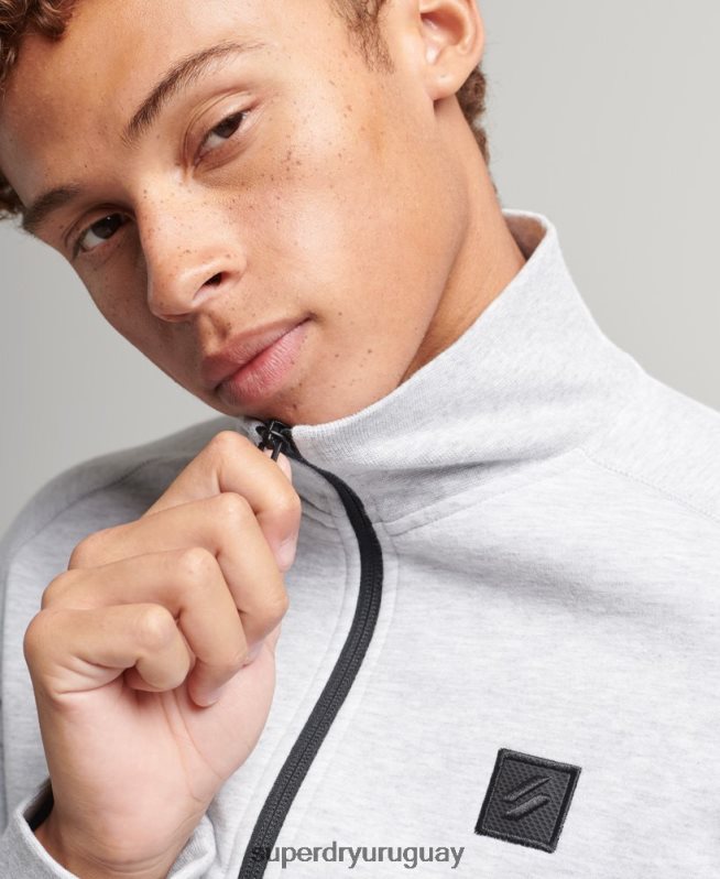 uy Superdry hombres parte superior de la pista de tecnología gris DT2N8Z5096 ropa