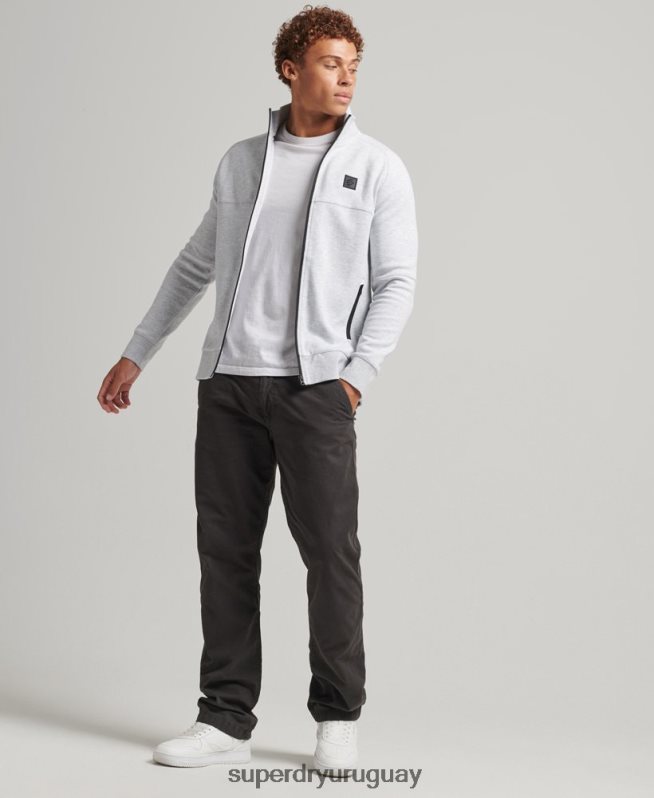 uy Superdry hombres parte superior de la pista de tecnología gris DT2N8Z5096 ropa