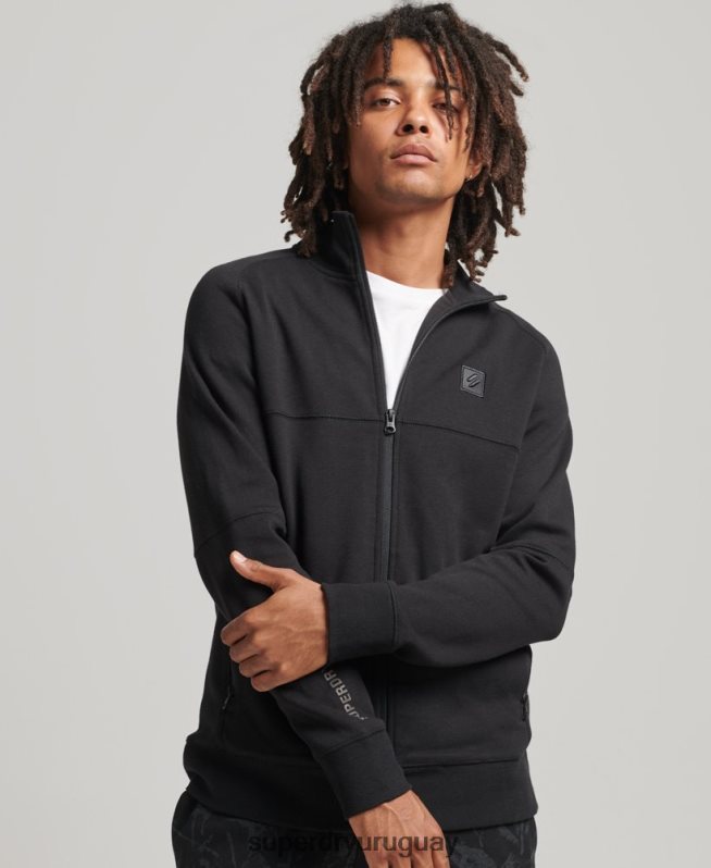 uy Superdry hombres parte superior de la pista de tecnología negro DT2N8Z5087 ropa