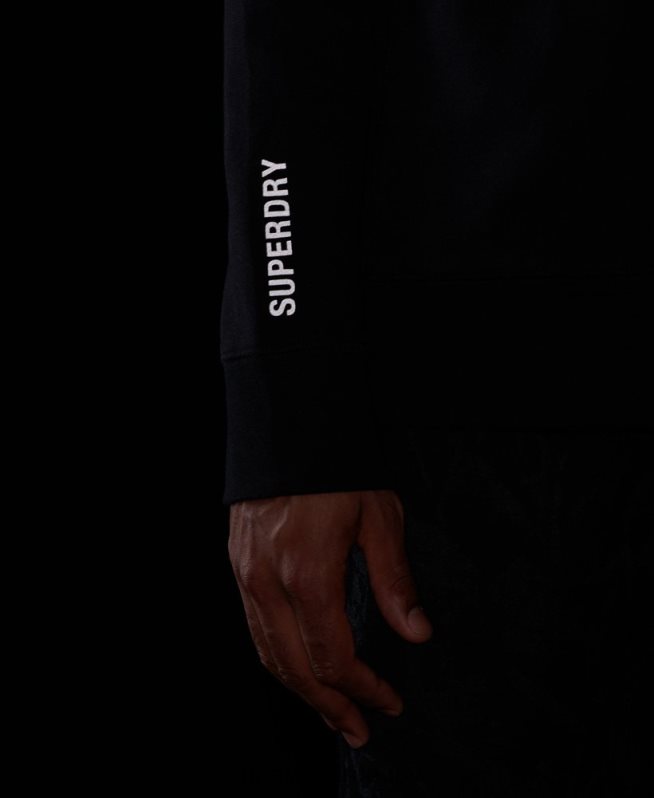 uy Superdry hombres parte superior de la pista de tecnología negro DT2N8Z5087 ropa