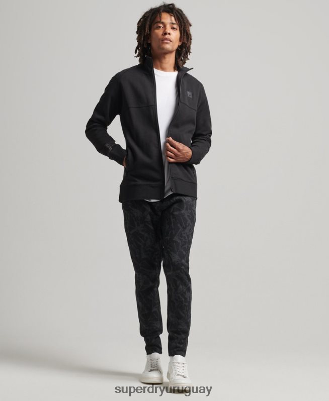 uy Superdry hombres parte superior de la pista de tecnología negro DT2N8Z5087 ropa