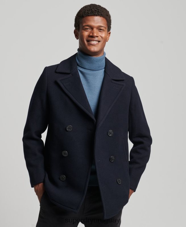 uy Superdry hombres tienda comercial - chaquetón de lana Armada DT2N8Z966 ropa