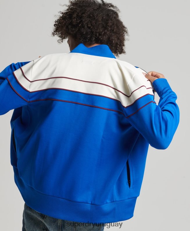 uy Superdry hombres top deportivo vintage con cremallera azul DT2N8Z822 ropa