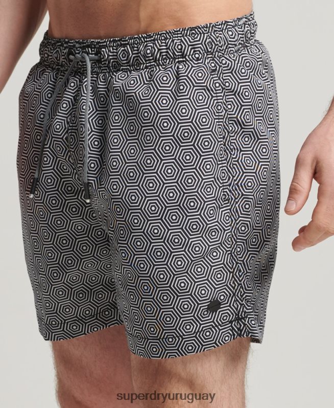 uy Superdry hombres shorts de baño de estudios gris oscuro DT2N8Z431 ropa