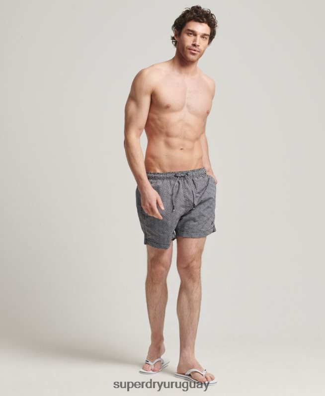 uy Superdry hombres shorts de baño de estudios gris oscuro DT2N8Z431 ropa