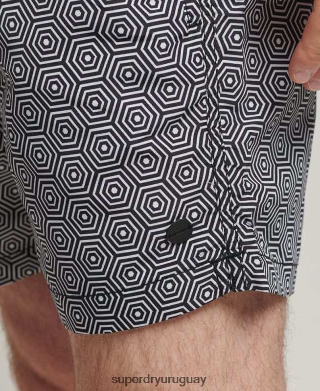 uy Superdry hombres shorts de baño de estudios gris oscuro DT2N8Z431 ropa