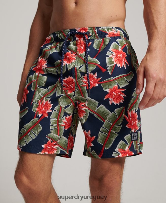 uy Superdry hombres shorts de baño hawaianos reciclados Armada DT2N8Z404 ropa