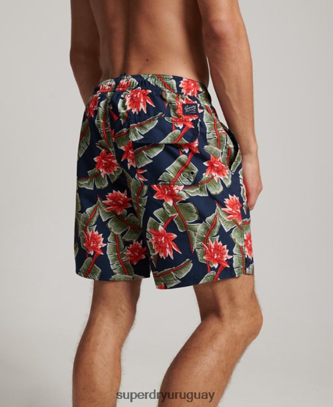 uy Superdry hombres shorts de baño hawaianos reciclados Armada DT2N8Z404 ropa