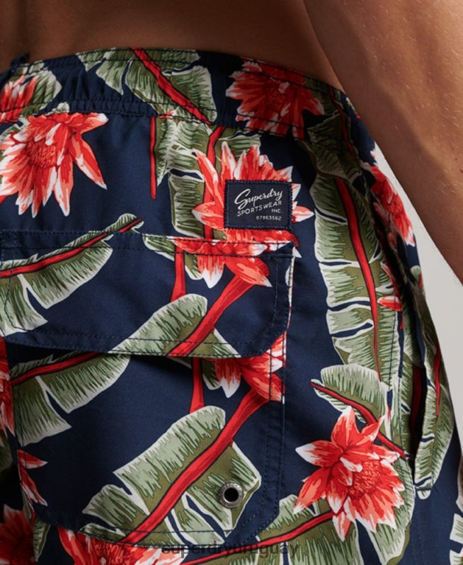 uy Superdry hombres shorts de baño hawaianos reciclados Armada DT2N8Z404 ropa