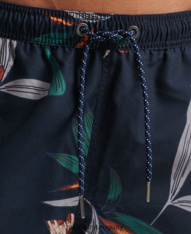 uy Superdry hombres shorts de baño hawaianos reciclados Armada DT2N8Z40 ropa