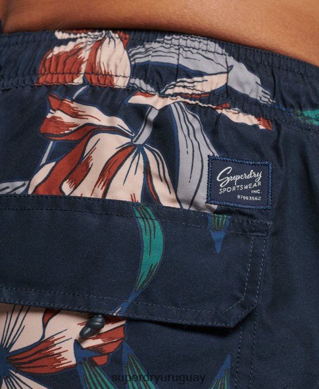 uy Superdry hombres shorts de baño hawaianos reciclados Armada DT2N8Z40 ropa