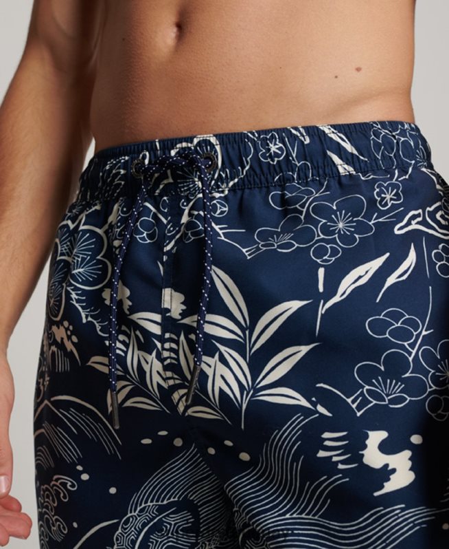 uy Superdry hombres shorts de baño hawaianos reciclados azul oscuro DT2N8Z400 ropa
