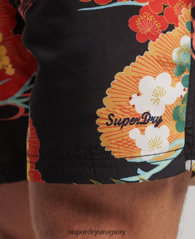 uy Superdry hombres shorts de baño hawaianos reciclados rojo DT2N8Z393 ropa