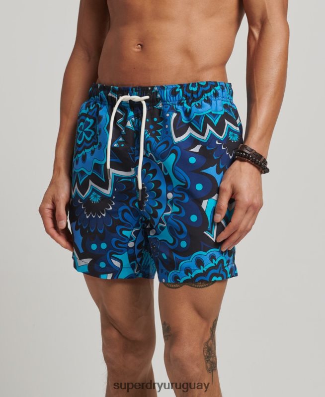 uy Superdry hombres shorts de baño reciclados azul DT2N8Z407 ropa