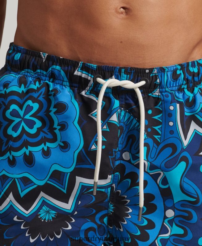 uy Superdry hombres shorts de baño reciclados azul DT2N8Z407 ropa