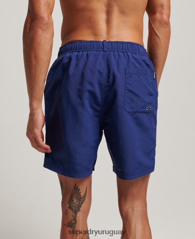 uy Superdry hombres shorts de baño reciclados con ripstop azul DT2N8Z106 ropa