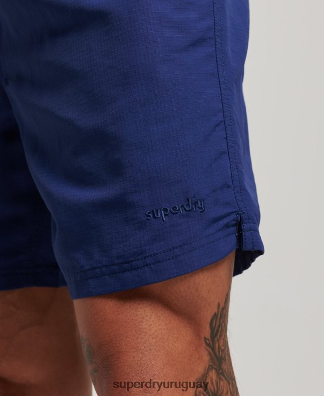 uy Superdry hombres shorts de baño reciclados con ripstop azul DT2N8Z106 ropa