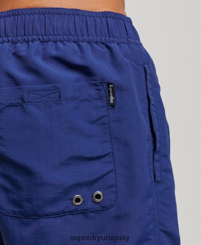 uy Superdry hombres shorts de baño reciclados con ripstop azul DT2N8Z106 ropa