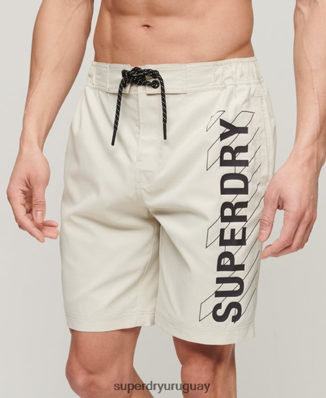 uy Superdry hombres shorts de baño reciclados con ropa deportiva beige DT2N8Z41 ropa