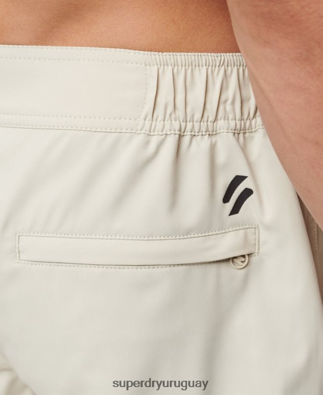 uy Superdry hombres shorts de baño reciclados con ropa deportiva beige DT2N8Z41 ropa