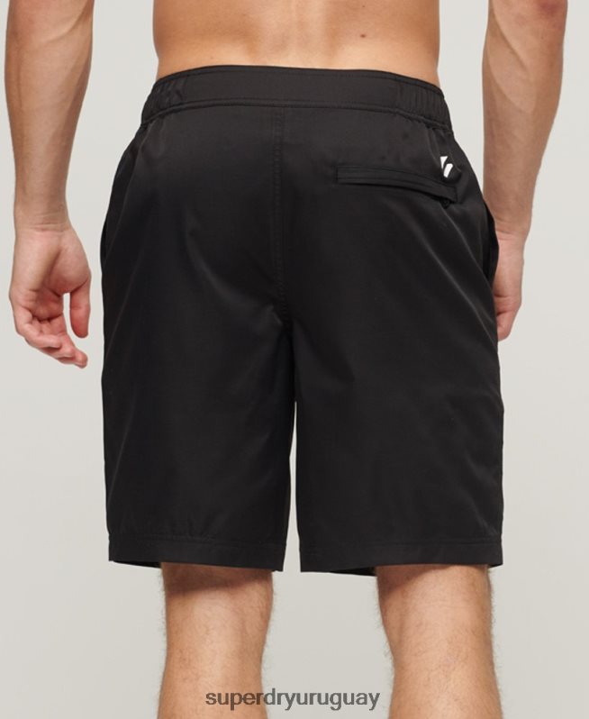 uy Superdry hombres shorts de baño reciclados con ropa deportiva negro DT2N8Z57 ropa