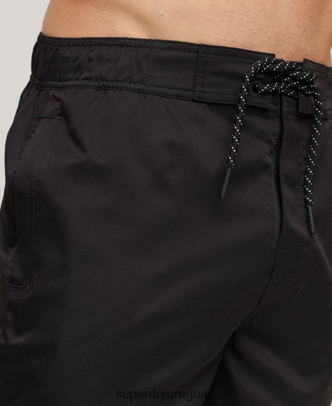 uy Superdry hombres shorts de baño reciclados con ropa deportiva negro DT2N8Z57 ropa