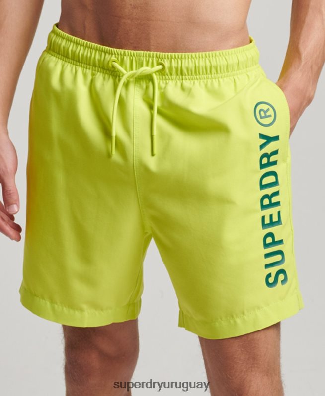 uy Superdry hombres shorts de baño reciclados core sport de 17 pulgadas amarillo DT2N8Z424 ropa