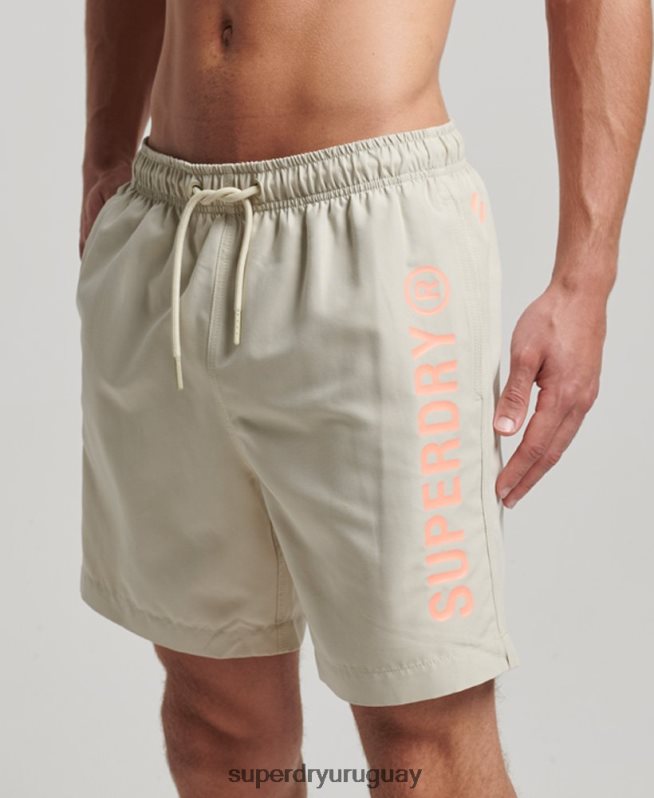 uy Superdry hombres shorts de baño reciclados core sport de 17 pulgadas beige DT2N8Z403 ropa
