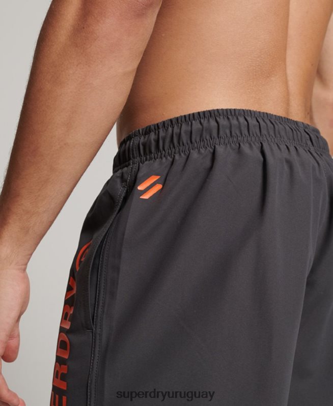 uy Superdry hombres shorts de baño reciclados core sport de 17 pulgadas gris oscuro DT2N8Z385 ropa