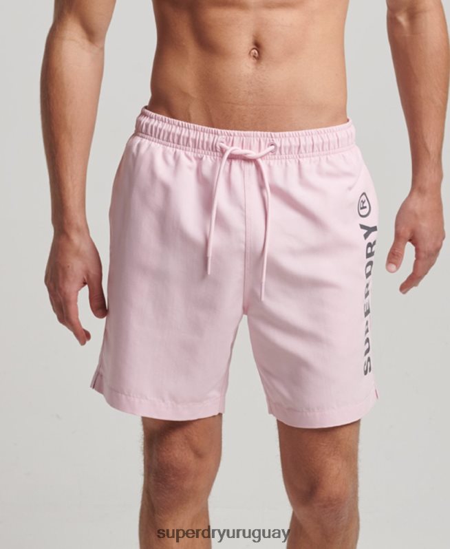 uy Superdry hombres shorts de baño reciclados core sport de 17 pulgadas rosa DT2N8Z405 ropa