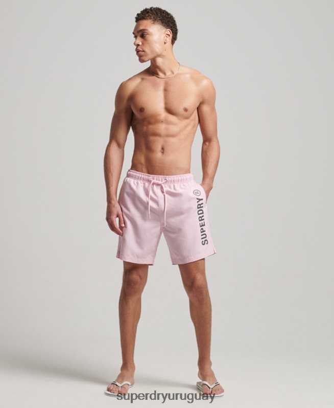 uy Superdry hombres shorts de baño reciclados core sport de 17 pulgadas rosa DT2N8Z405 ropa
