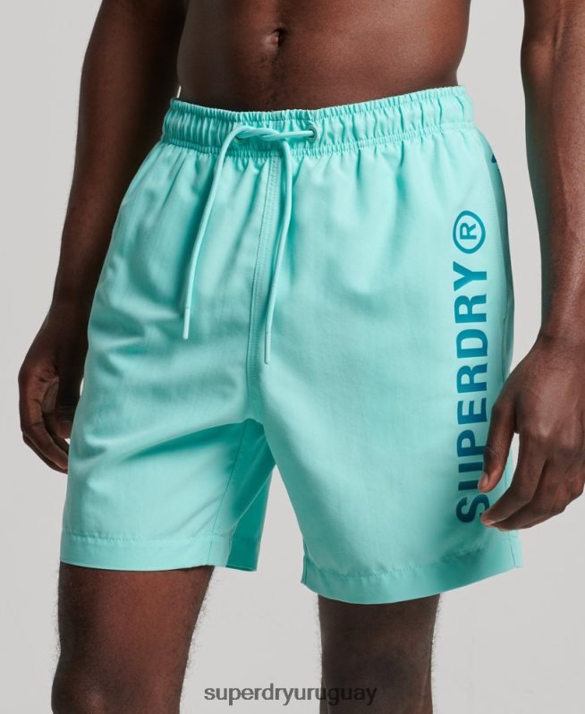 uy Superdry hombres shorts de baño reciclados core sport de 17 pulgadas turquesa DT2N8Z401 ropa