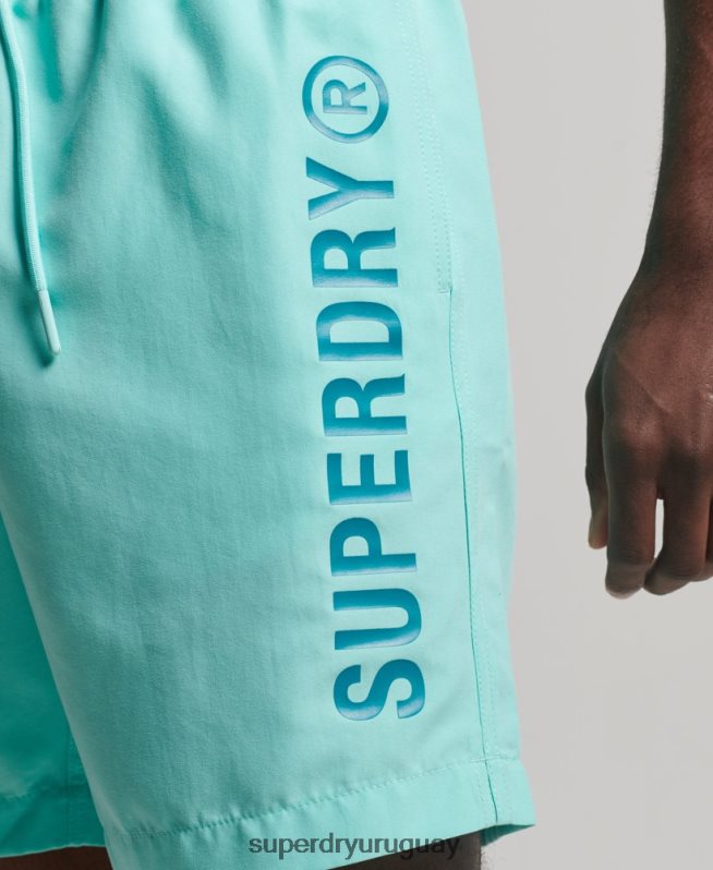 uy Superdry hombres shorts de baño reciclados core sport de 17 pulgadas turquesa DT2N8Z401 ropa