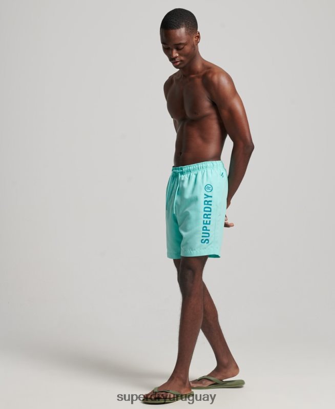uy Superdry hombres shorts de baño reciclados core sport de 17 pulgadas turquesa DT2N8Z401 ropa