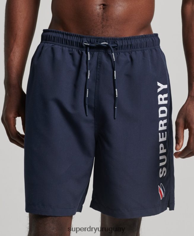 uy Superdry hombres shorts de baño reciclados de 19 pulgadas con apliques Armada DT2N8Z409 ropa