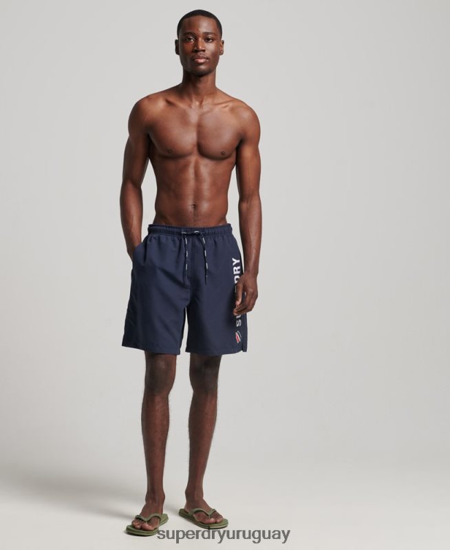 uy Superdry hombres shorts de baño reciclados de 19 pulgadas con apliques Armada DT2N8Z409 ropa