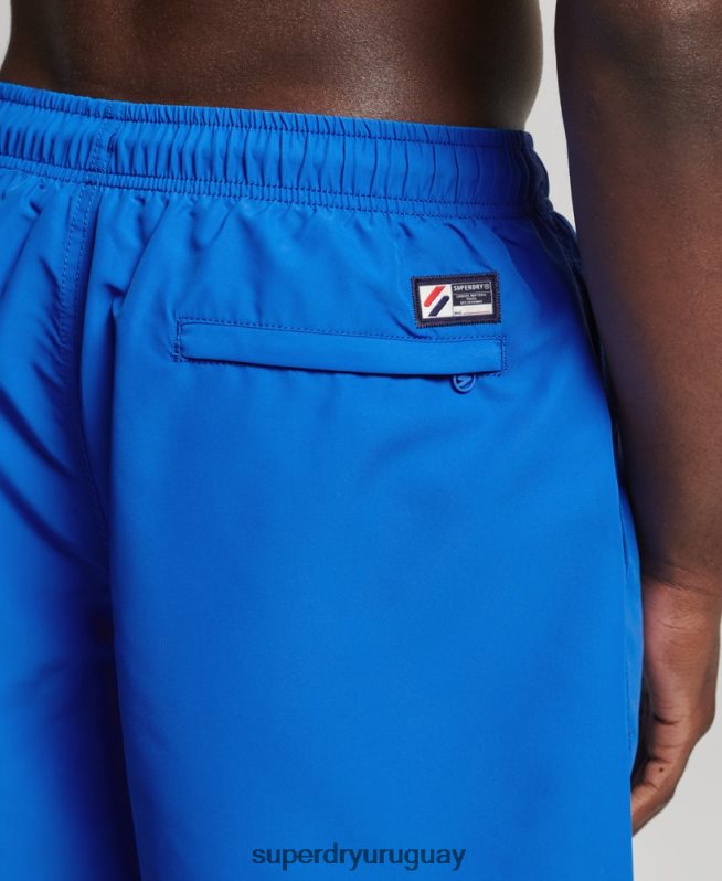 uy Superdry hombres shorts de baño reciclados de 19 pulgadas con apliques azul DT2N8Z433 ropa