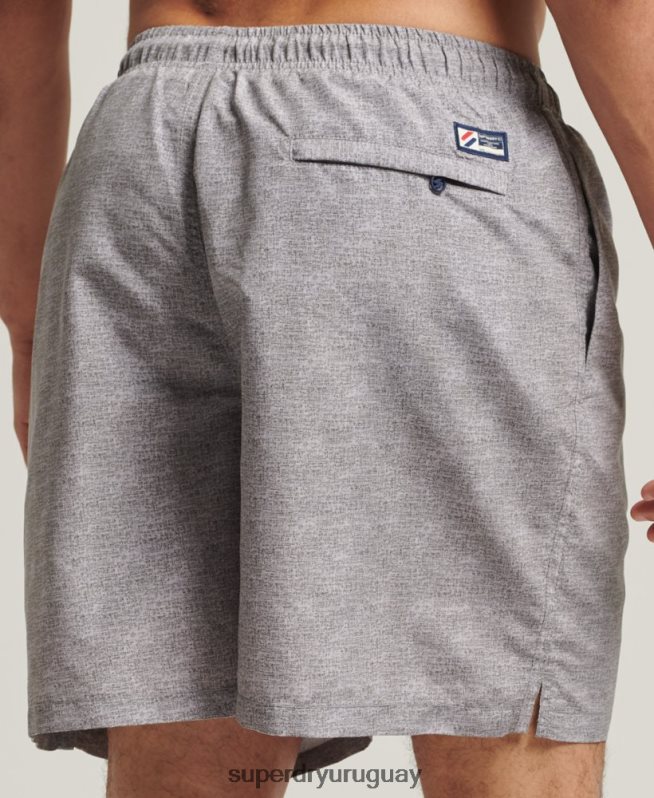 uy Superdry hombres shorts de baño reciclados de 19 pulgadas con apliques gris claro DT2N8Z428 ropa