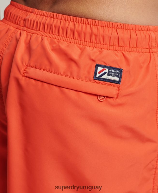 uy Superdry hombres shorts de baño reciclados de 19 pulgadas con apliques naranja DT2N8Z430 ropa