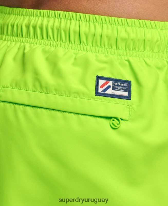 uy Superdry hombres shorts de baño reciclados de 19 pulgadas con apliques verde DT2N8Z416 ropa