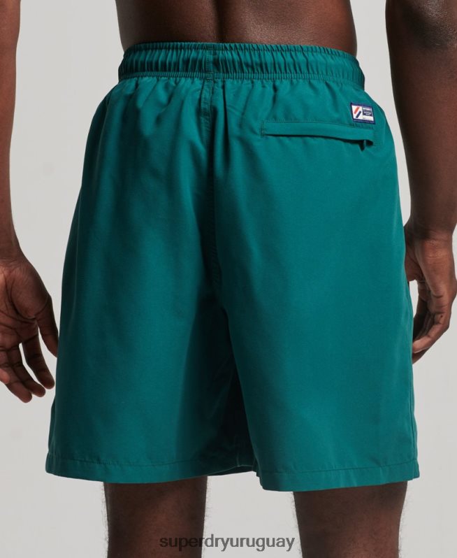 uy Superdry hombres shorts de baño reciclados de 19 pulgadas con apliques verde DT2N8Z452 ropa