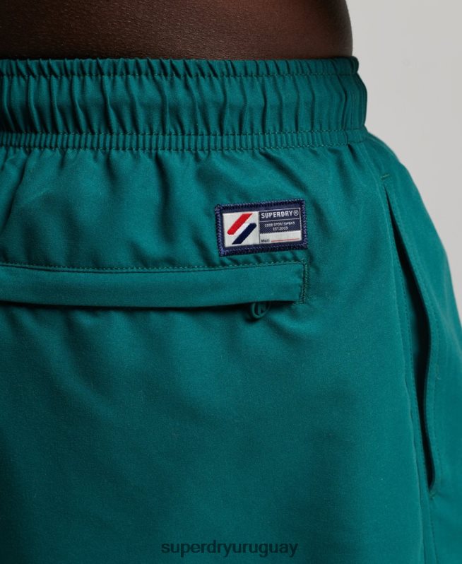 uy Superdry hombres shorts de baño reciclados de 19 pulgadas con apliques verde DT2N8Z452 ropa