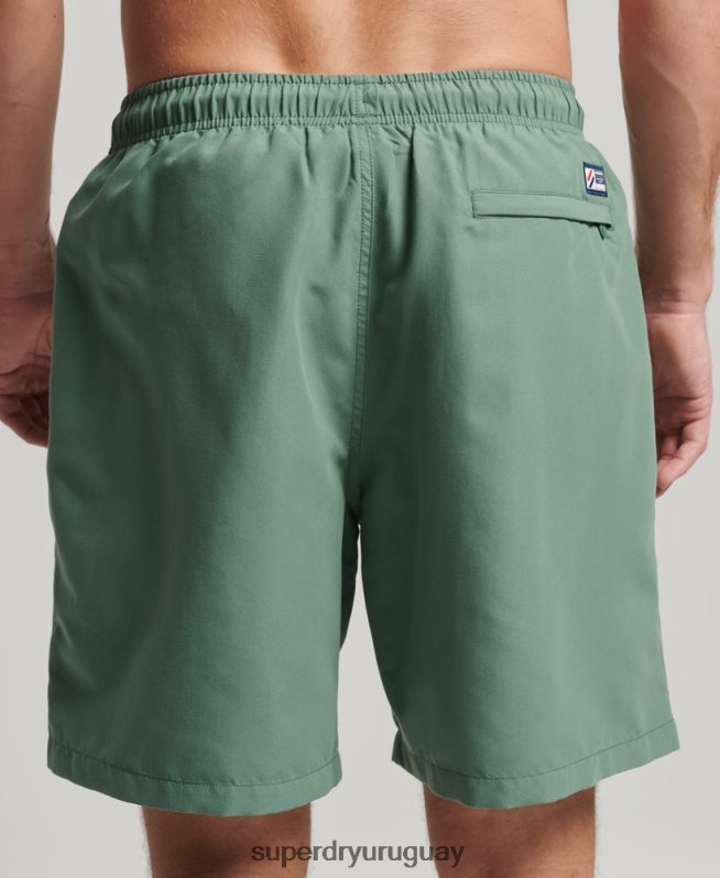 uy Superdry hombres shorts de baño reciclados de 19 pulgadas con apliques verde DT2N8Z56 ropa