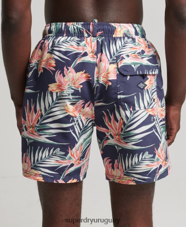 uy Superdry hombres shorts de baño reciclados hawaianos vintage Armada DT2N8Z411 ropa