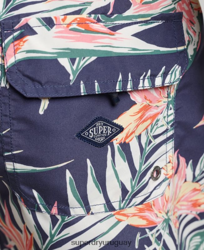 uy Superdry hombres shorts de baño reciclados hawaianos vintage Armada DT2N8Z411 ropa