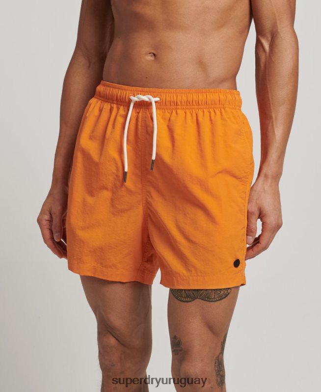 uy Superdry hombres shorts de baño reciclados naranja DT2N8Z102 ropa