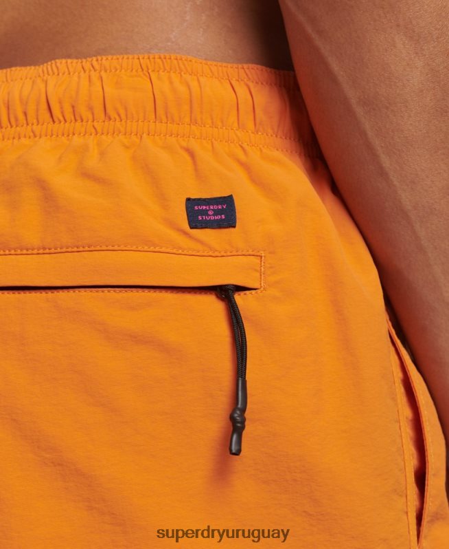 uy Superdry hombres shorts de baño reciclados naranja DT2N8Z102 ropa